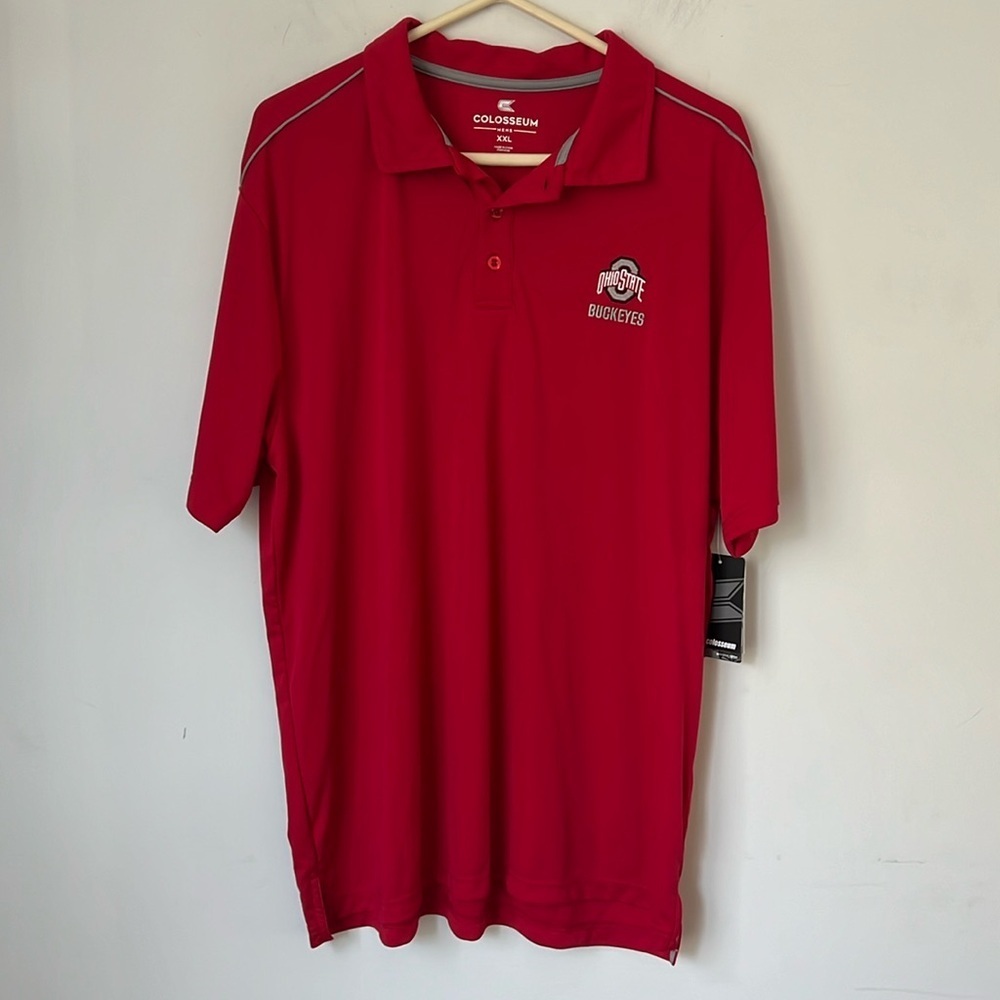 Colosseum Men's Ohio State Buckeyes Scarlet Polo Size XXL New with Tags‎ +